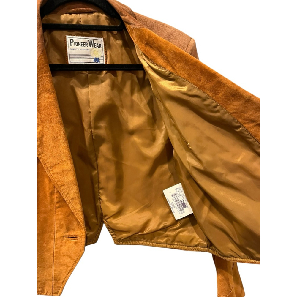 Vintage Pioneer Wear Leather Western Fringe Cropped Jacket Size Medium MINT Cond - Picture 9 of 13